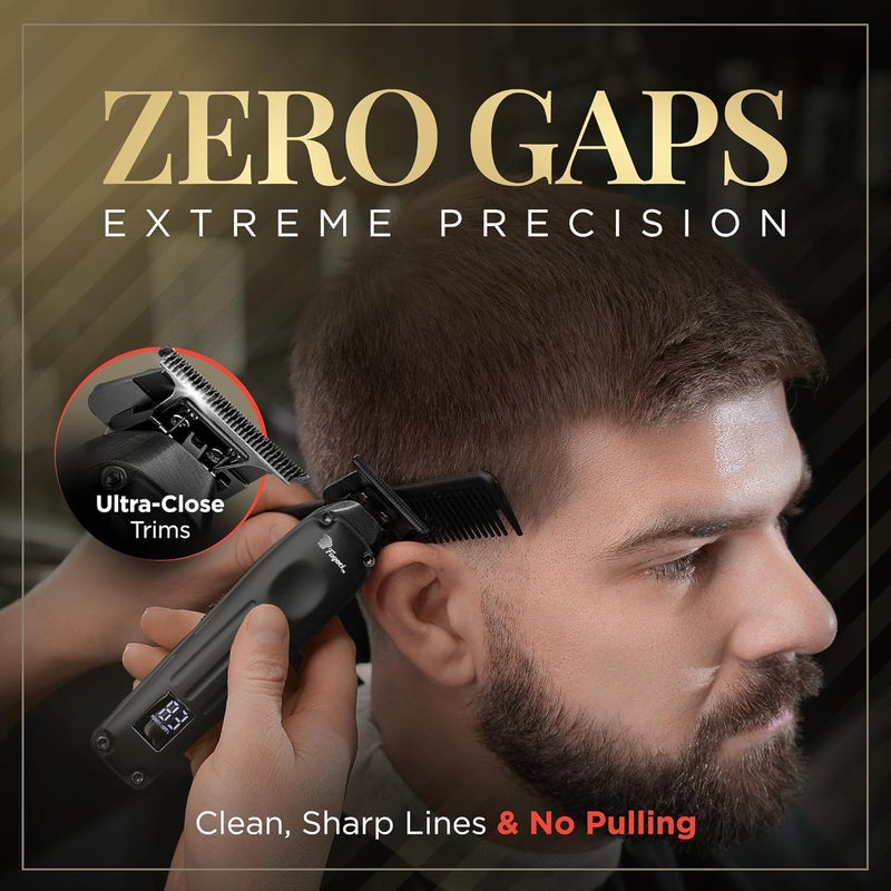 Fagaci Professional Zero Gapped Trimmer for Men, 5X Longer Sharpness Cordless Beard Trimmer for Men, T Liners Professional Trimmers for Barbers with Brushless Motor, Zero Gap Trimmers Barber T Blade - Image 5